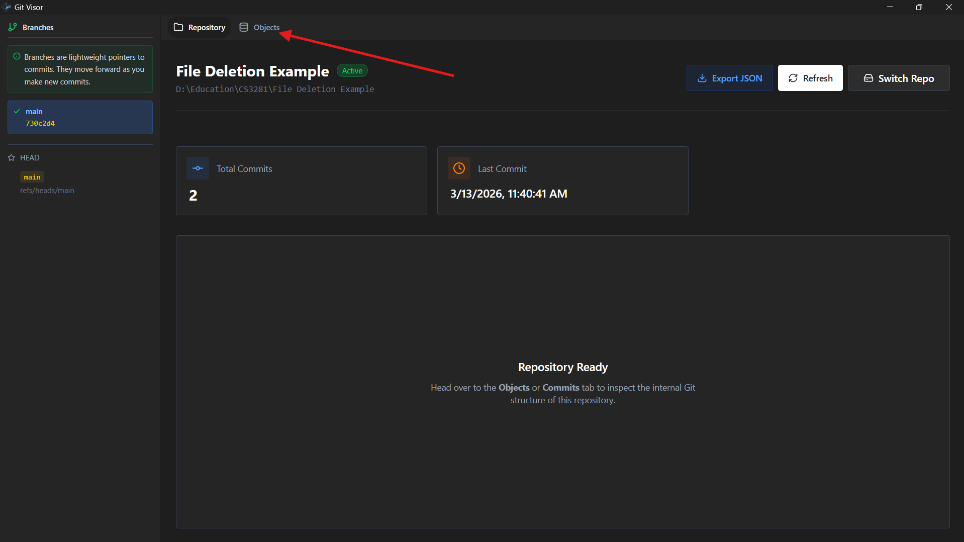 Objects Tab